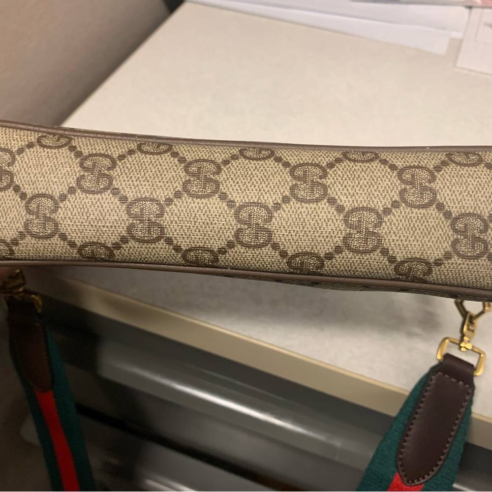 Authentic Vintage Gucci Supreme Canvas Bee Beige Brown Crossbody - Picture 4 of 12